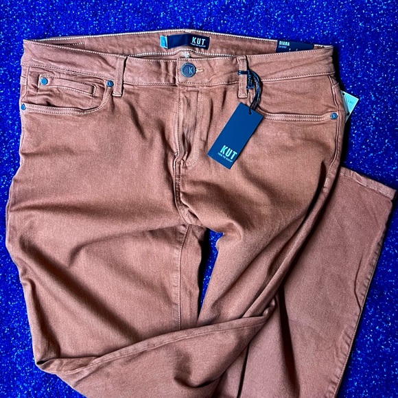 Kut - Diana skinny pants. New with tag Brown size 16 - Picture 3 of 3